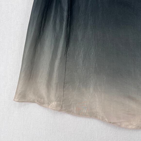 VIVIANA UCHITEL Sleeveless Silk Dress Small Gray Ombre Dip Dye Tuni Shift Cowl - Picture 10 of 16